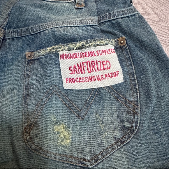 Magnolia Pearl Sanforized Processing Patchwork Jeans Pants One Size Denim Boho - Picture 9 of 10